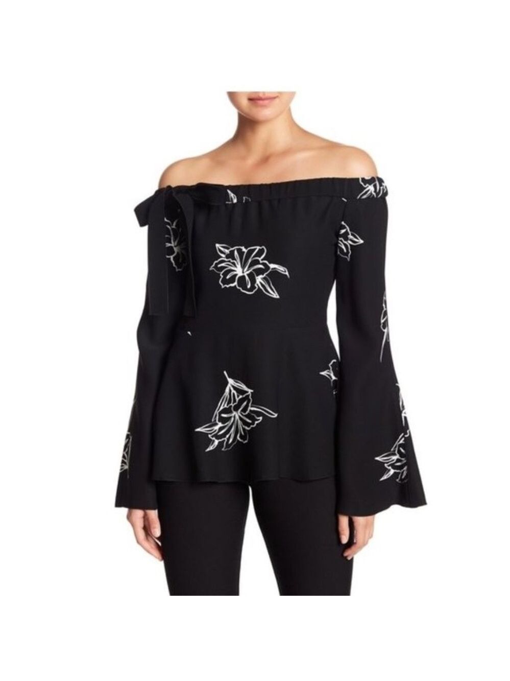 DEREK LAM 10 CROSBY Off the Shoulder Top